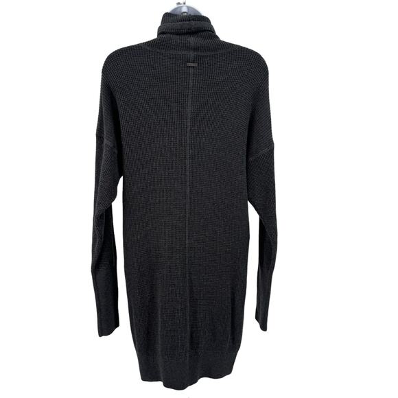 Prana Gray Charcoal Milani Sweater Dress Womens XS Drawstring Cowl Neck Bodycon - Picture 9 of 12